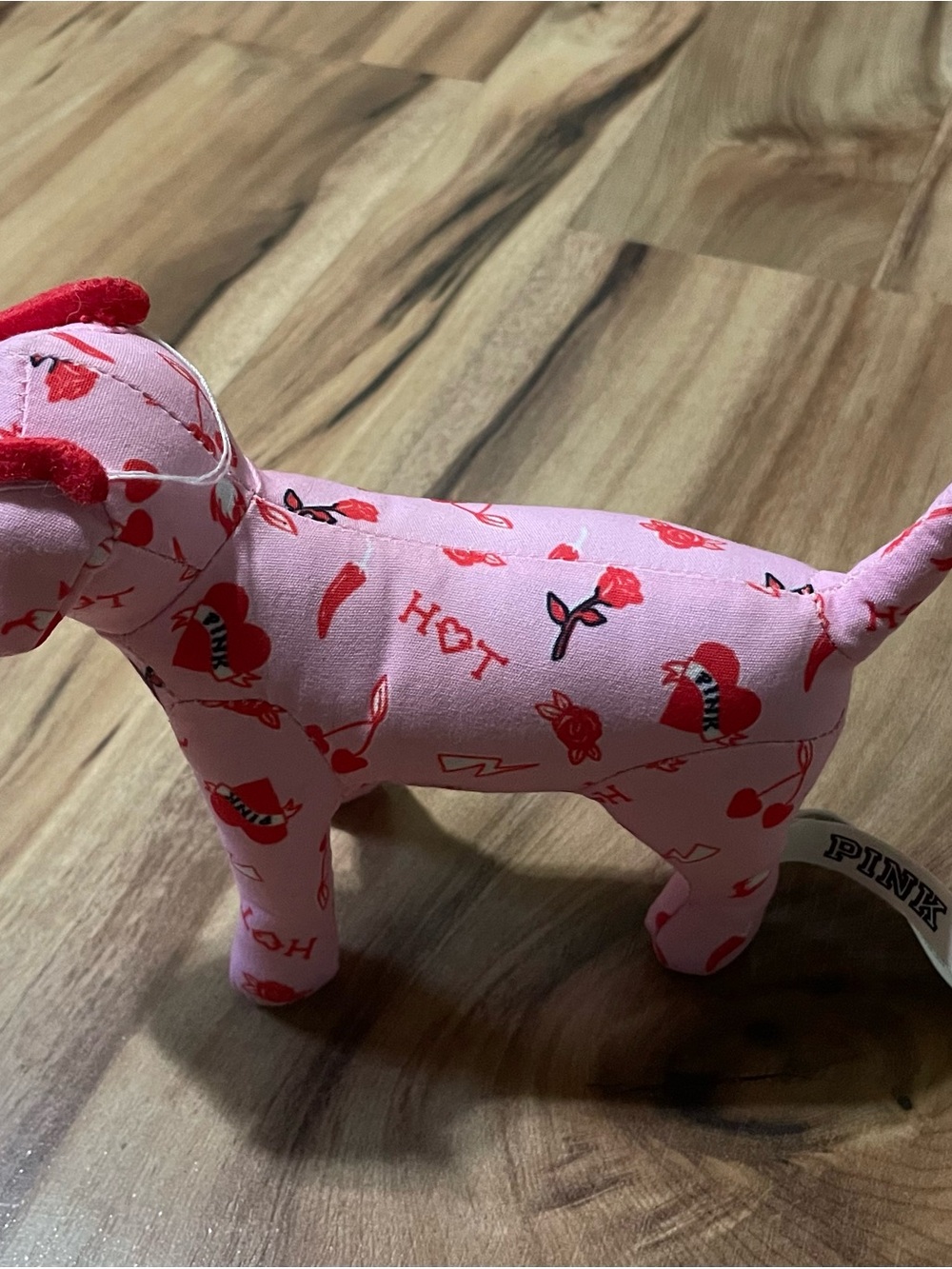 Victoria's Secret PINK Plush Dog Bundle Large Hot Pink PN & Valentine Mini 2pc - Picture 9 of 12